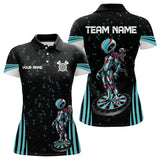 Maxcorners Custom Turquoise Alien And Dartboards Dart Shirts For Men, Dart Jerseys LM243