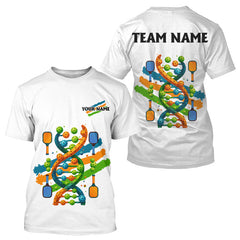 Maxcorners Pickleball It's In My Dna Custom Funny Pickleball T-Shirt, White Pickleball Jersey For Men LM2608