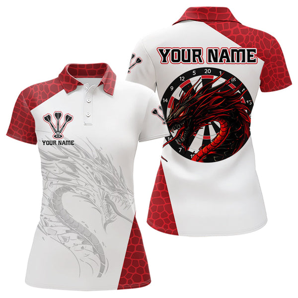 Maxcorners Personalized Black And Red Dartboard With Dragon Dart Shirts For Men, Dart Jerseys