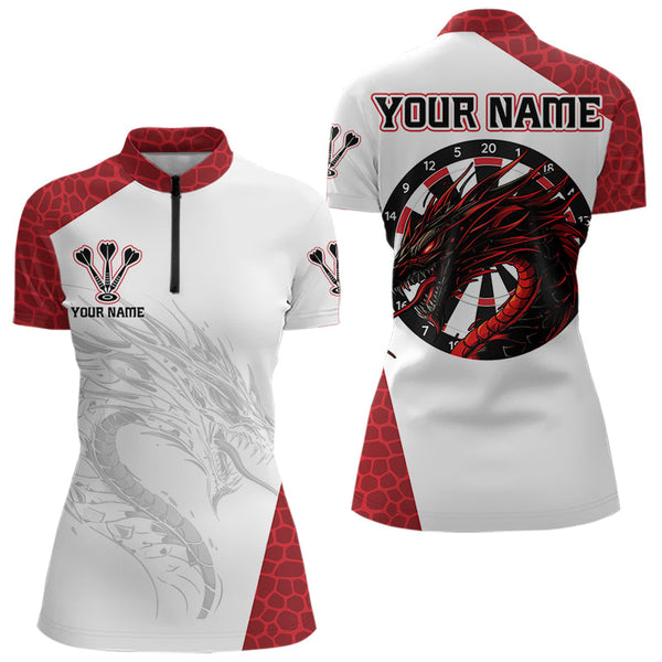 Maxcorners Personalized Black And Red Dartboard With Dragon Dart Shirts For Men, Dart Jerseys