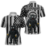 Maxcorners Custom Grunge Grey Owls Dartboard Funny Dart Team Patriotic Men Polo Shirt LM0210