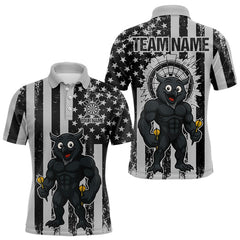 Maxcorners Custom Grunge Grey Owls Dartboard Funny Dart Team Patriotic Men Polo Shirt LM0210