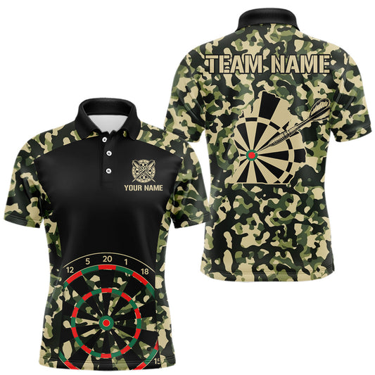 Maxcorners Custom Camouflage Pattern Dartboard Darts Polo Shirts For Men Outfits Darts Jerseys LM1904