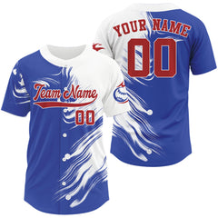 Maxcorners Custom Men's Classic Baseball Jersey - Blue & White Shirt With Personalized Name Number LM2608