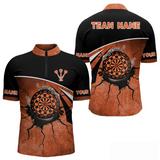 Maxcorners Hand Holding Orange Dartboards Cracked Grunge Dart Shirts For Men, Dart Jerseys LM014