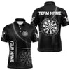 Maxcorners Halftone Pattern Dartboard White In Lines Grunge Dart Shirts For Men, Dart Jerseys