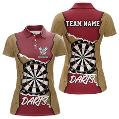 Maxcorners Custom Yellow&Red Grunge Style Darts Board Dart Shirts For Men, Dart Team Jerseys