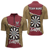 Maxcorners Custom Yellow&Red Grunge Style Darts Board Dart Shirts For Men, Dart Team Jerseys
