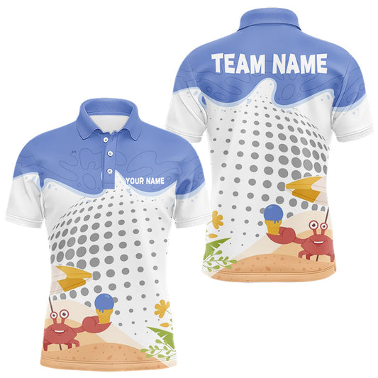 Maxcorners Custom Crab Summer Golf Polo Shirt for Men, Personalized Funny Golf Team Apparel