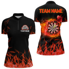 Maxcorners Darts  Red Fire Flame Dartboard Custom Dart Shirt For Men, Dart Team Jerseys