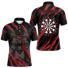 Maxcorners Darts Red Scratch Bulldog Dart Shirt Custom Dart Team Shirt For Men, Dart Jerseys