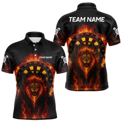 Maxcorners Darts Dartboard Flame Lion Dart Shirts Custom Dart Team Shirt For Men, Dart Jerseys