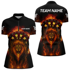 Maxcorners Darts Dartboard Flame Lion Dart Shirts Custom Dart Team Shirt For Men, Dart Jerseys