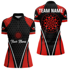 Maxcorners Darts Halftone Pattern Dartboard Custom Red Dart Shirt For Men, Dart Team Jerseys