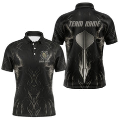 Maxcorners Custom Men's Dart Shirt - Team Jersey With Name | Silver Dart Arrow For Dart Players TU1106