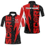 Maxcorners Red Score Dartboard Grunge Darts Shirt For Men - Custom Name & Team Jersey  LM3006