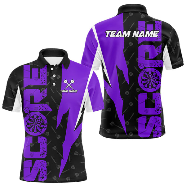 Maxcorners Purple Score Dartboard Grunge Darts Shirt For Men - Custom Name & Team Jersey LM3006