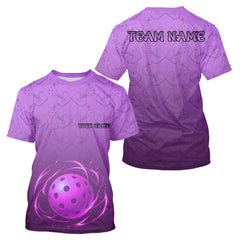 Maxcorners Purple Pickleball Shirt For Men – Custom 3D Lightning Ball Graphic  LM0803
