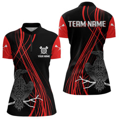 Maxcorners Custom Red Lines Celtic Raven Dart Arrows Dart Shirt For Men, Dart Team Jerseys