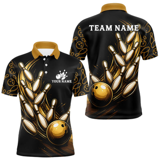 Maxcorners Strike Bowling Gold Yellow Bowling Jerseys For Men