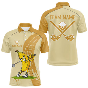 Maxcorners Funny Banana Mens Golf Polo Shirt, Custom Golf Polo For Men Golf Apparel Gift For Golf Lovers LM1307