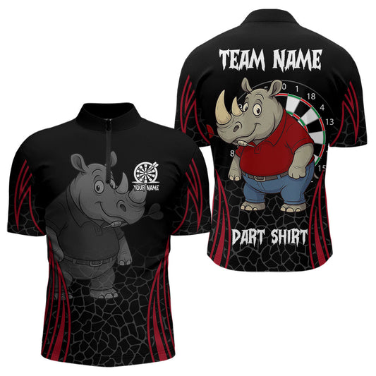 Maxcorners Custom Funny Darts Shirt Chunky Rhino & Colorful Dartboard For Darts Team