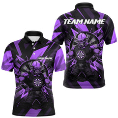 Maxcorners Purple Funny Muscle Bull Dartboard Custom Funny Darts Polo Shirt For Men Dart Jerseys MT1511