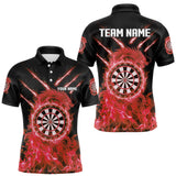 Maxcorners Custom Lightning Dragon Red Flames Dartboard Dart Men Polo Jerseys Dart Team Shirt MT1810