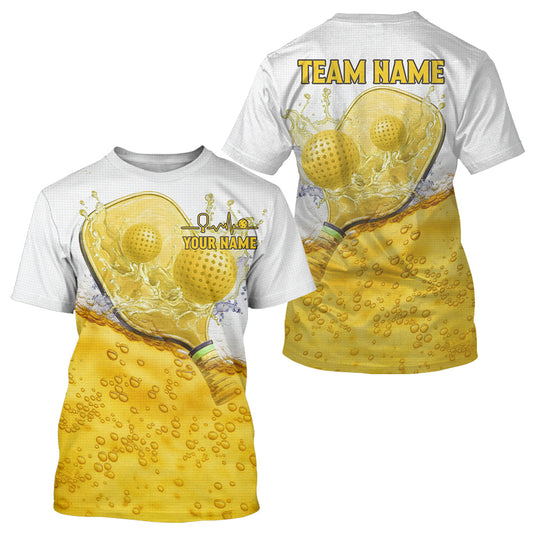 Maxcorners Custom Beer And Water Pickleball Paddle & Ball Jerseys Men Funny Pickleball League Shirt LM1501