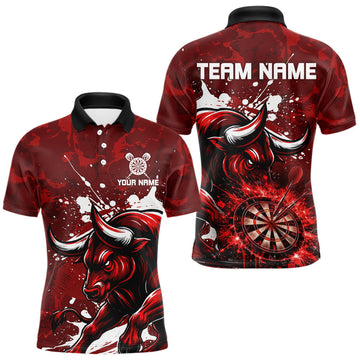 Maxcorners Personalized Golden And Purple Galaxy Darts Polo & 1/4 Zip Shirt For Men Darts Clothing Jerseys