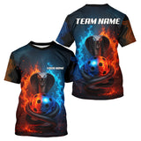 Maxcorners Custom Red And Blue Cobra Pickleball Ball T-Shirt For Men Outfits Pickleball Jersey MT2009