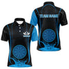 Maxcorners Azure Water Lightning Dartboard & Fish Darts Shirt For Men - Custom Name & Team LM3006
