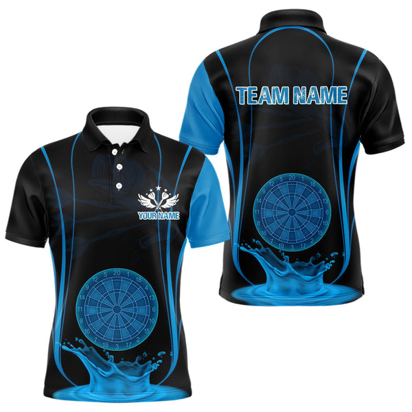 Maxcorners Azure Water Lightning Dartboard & Fish Darts Shirt For Men - Custom Name & Team LM3006