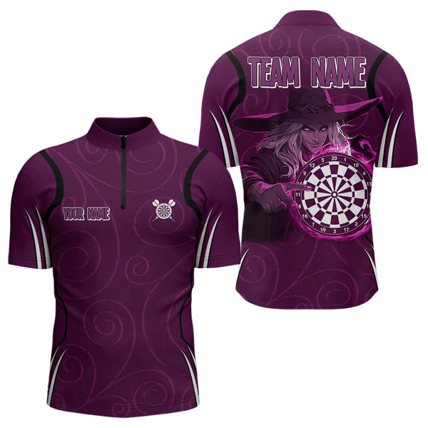 Maxcorners Custom Purple Dartboards And Witch Dart Shirts For Men, Dart Team Jerseys LM243