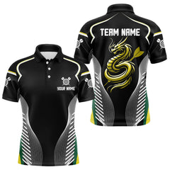 Maxcorners Custom Dragon With Dart Arrows Polo & 1/4 Zip Shirts For Men, Dart Team Jerseys