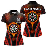 Maxcorners Persionalized Red Fire Flame Dart Boards Dart Shirts For Men, Custom Dart Jerseys LM263