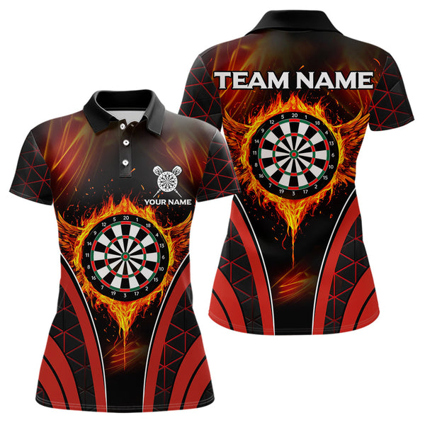 Maxcorners Persionalized Red Fire Flame Dart Boards Dart Shirts For Men, Custom Dart Jerseys LM263