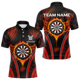 Maxcorners Persionalized Red Fire Flame Dart Boards Dart Shirts For Men, Custom Dart Jerseys LM263