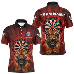 Maxcorners Horror Tiger Red Dartboard Custom Men's Darts Polo Shirt Dart Tournament Jerseys TU1011