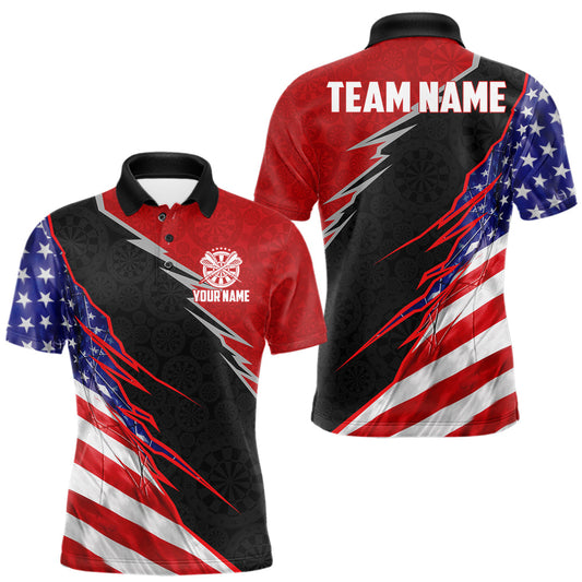 Personalized American Flag Darts Shirt For Men Custom Patriotic US Darts Team Jersey LM1203
