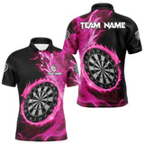 Maxcorners Custom Black-Pink Dragon Lightning Dartboard Dart Men Polo Jerseys Dart Team Shirt LM1610