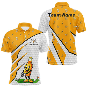 Maxcorners Funny Mens Golf Polo Team Shirt Personalized Cheer Beer Clothing Golf Tops For Golfers LM1705
