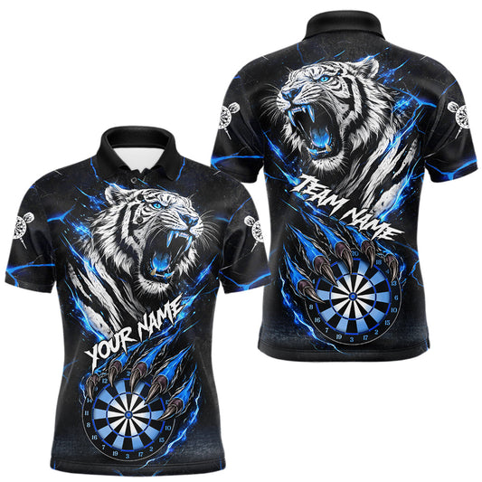 Maxcorners Custom Blue Claws Tiger Dart Shirts For Men Thunder Tiger Dart Team Shirt Darter Clothing Outfits