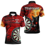 Maxcorners Wolf With Glowing Red Eyes Dart Boards Dart Shirts For Men, Custom Dart Jerseys LM263