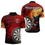 Maxcorners Wolf With Glowing Red Eyes Dart Boards Dart Shirts For Men, Custom Dart Jerseys LM263
