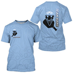 Maxcorners Custom Blue Pickleball T-Shirt For Men With Paddle & Ball, Pickleball Team LM0803