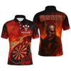 Maxcorners Flame Dartboard & Skull Flaming Darts Shirt For Men - Custom Dart Player Uniform LM2206
