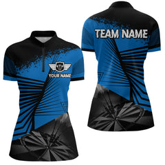 Maxcorners Custom Men's Darts Shirt With Silver Dart Arrows Hitting Dartboard, Darts Jersey