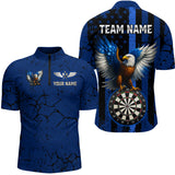 Maxcorners US Flag Eagle Dartboard Grunge Blue Darts Shirt For Men - Custom Name & Team Jersey LM3006