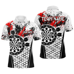Maxcorners Dartboard Halftone Hexagon Grunge Darts Shirt For Men - Personalized Name For Players LM1812